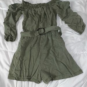 ZARA green romper jumpsuit size small